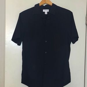 LIKE NEW! CALVIN KLEIN Mens M cotton blend Black Polo, short sleeved. WORN ONCE!